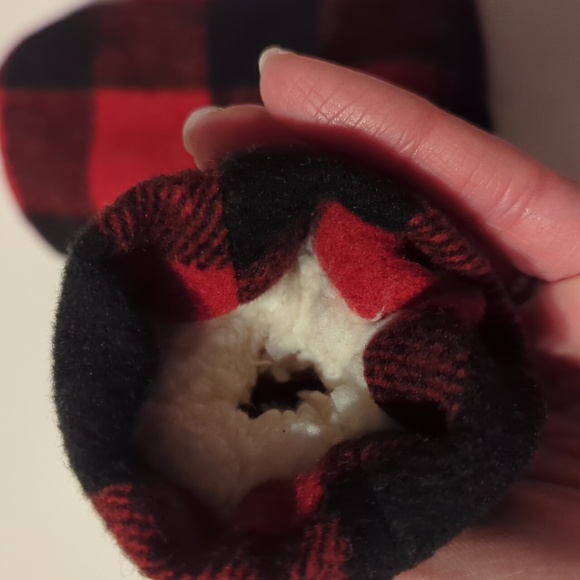 Indigo baby plaid fleece gloves - Picture 3 of 4